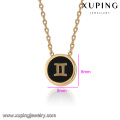 43409 necklace fashion accessories18k simple gemini pendant gold plated jewelry necklace